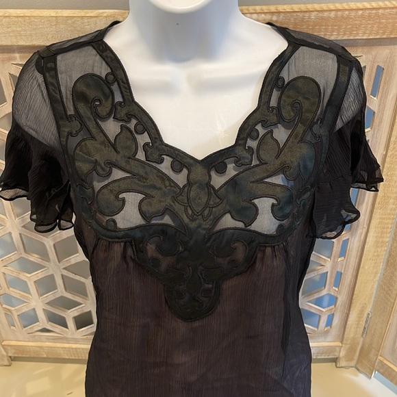 Nanette Lepore Flutter Sleeve Silk Top ✨ - Picture 2 of 10